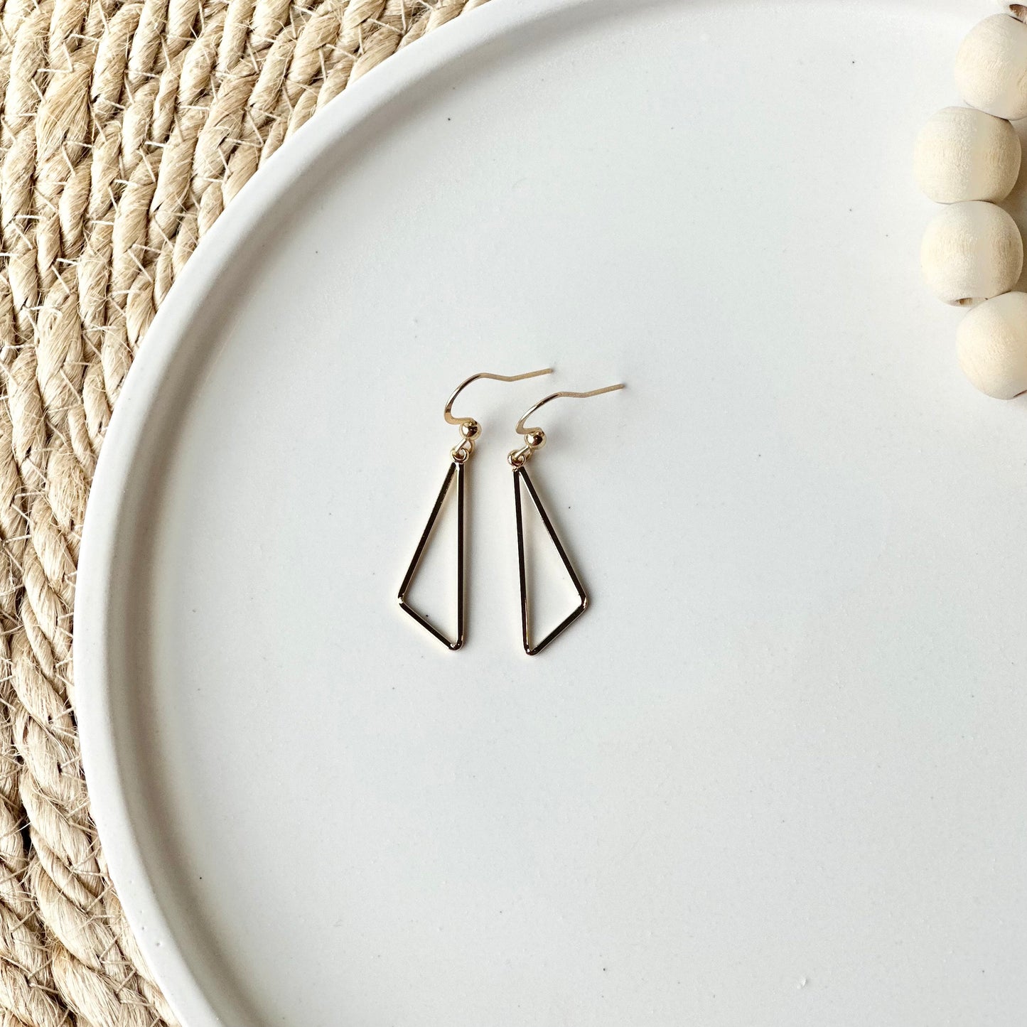 Gold Triangle Earrings