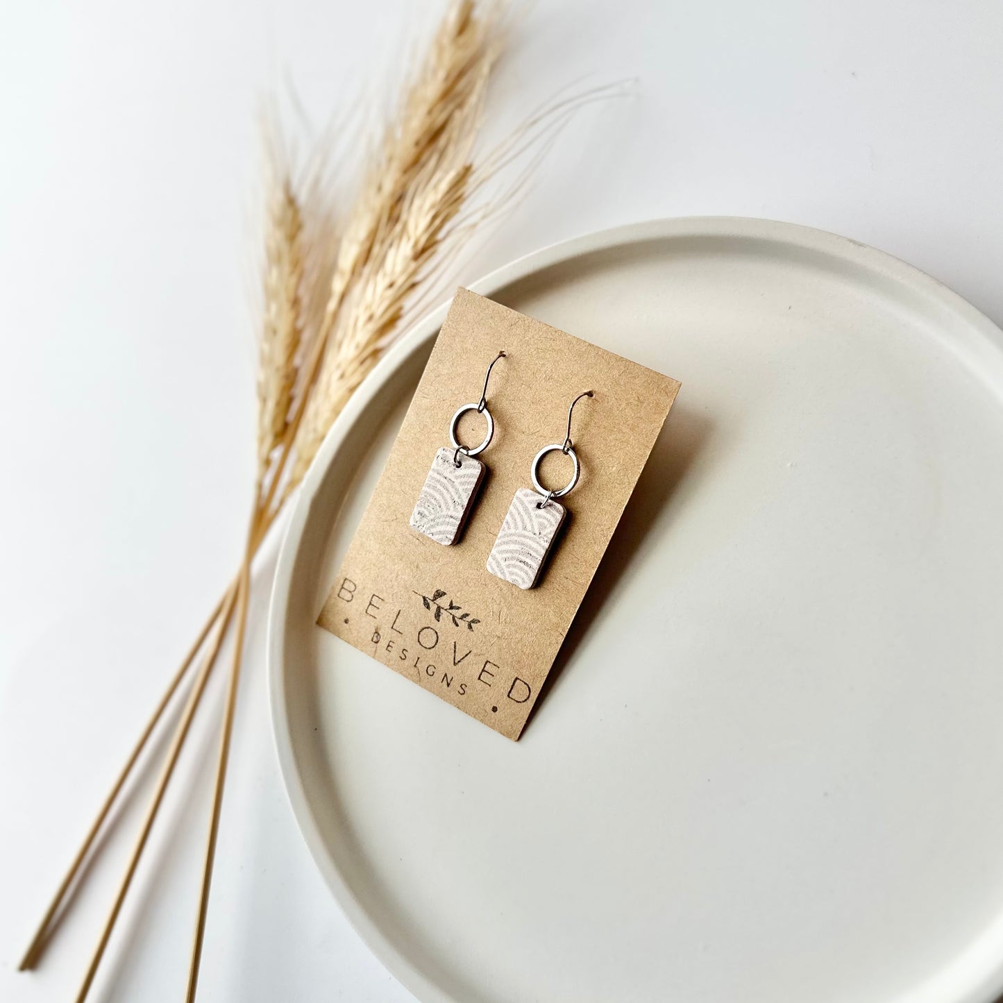 Neutral Rainbows Cork Leather + Hoop Earrings