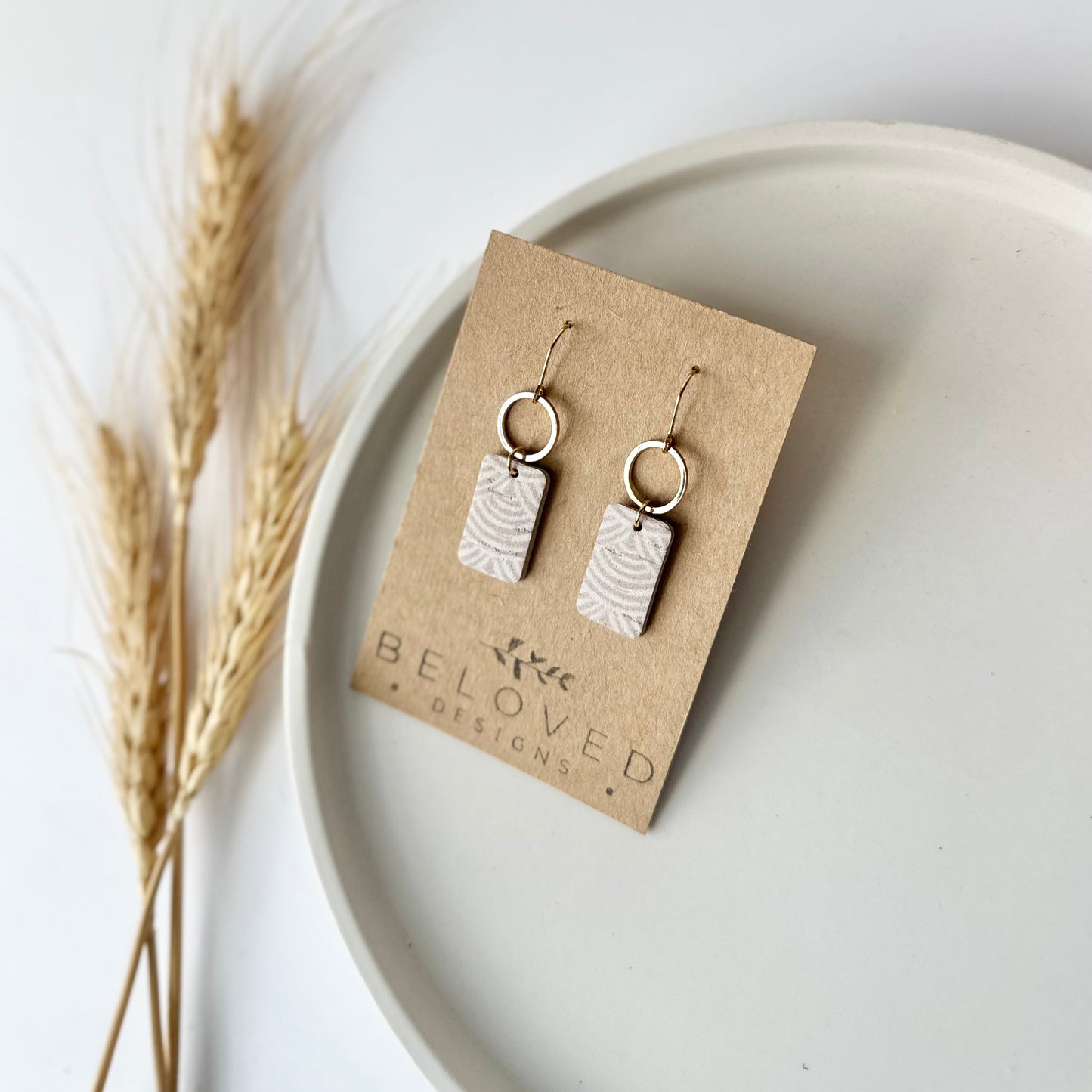 Neutral Rainbows Cork Leather + Hoop Earrings