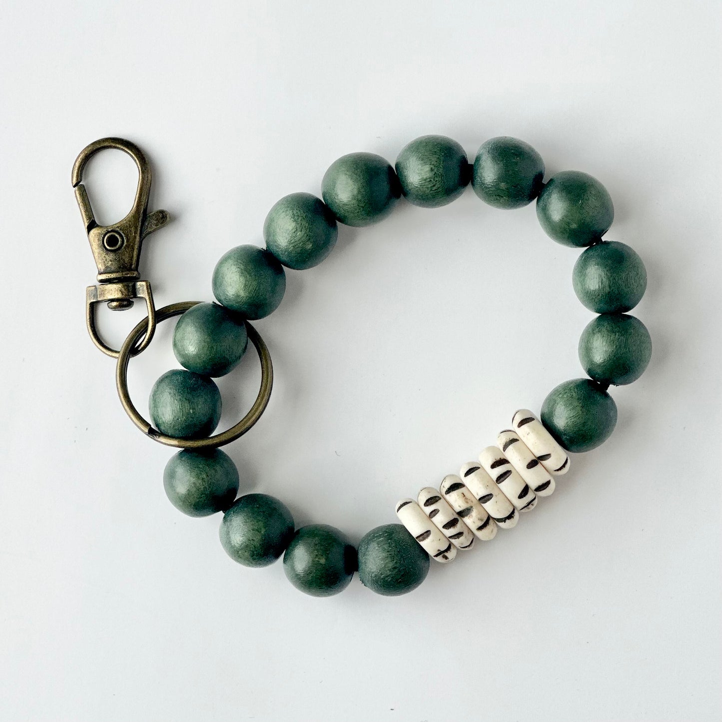 Bone + Wood Bead Wristlet