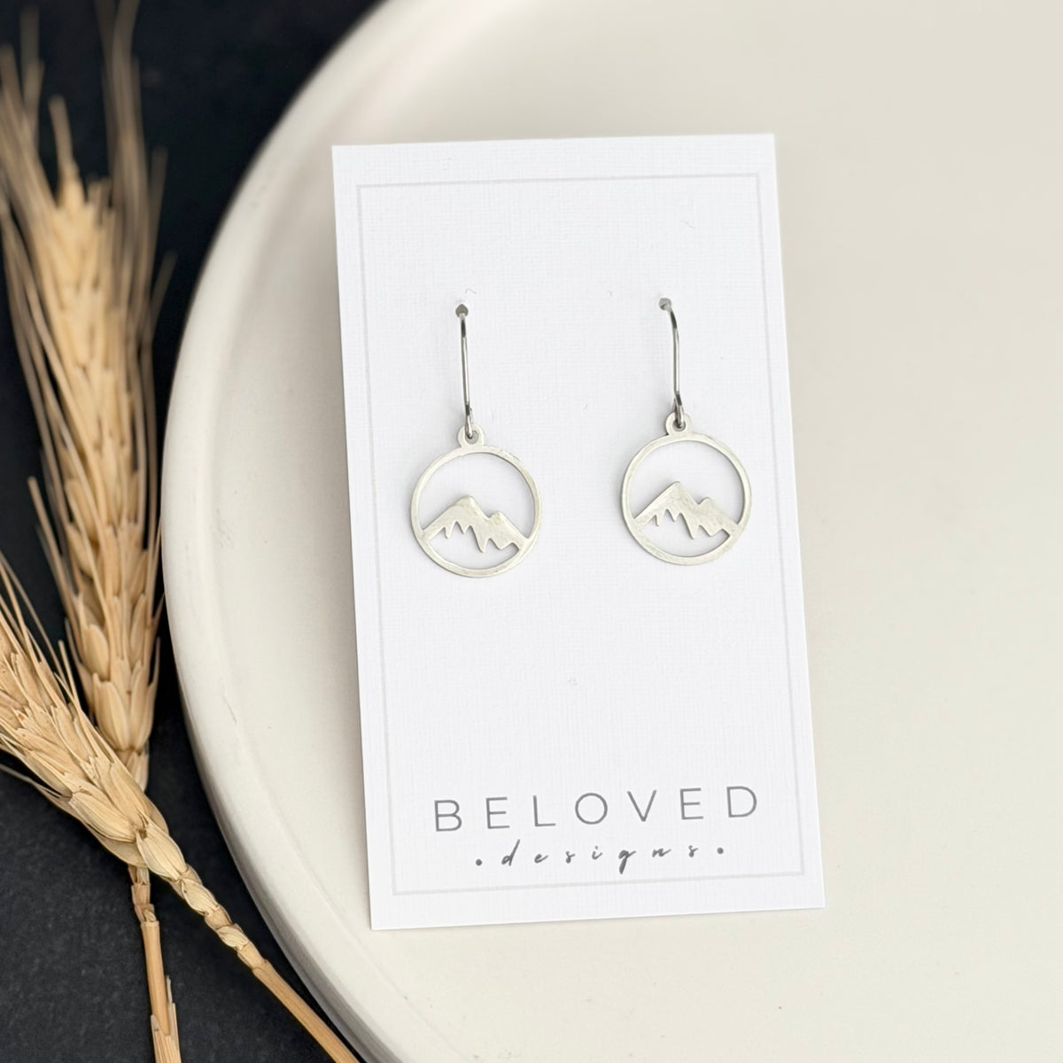 Mountain Earrings | Small Rhodium