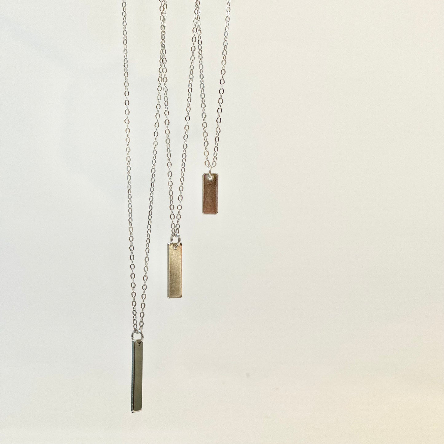 Rhodium Bar Necklace