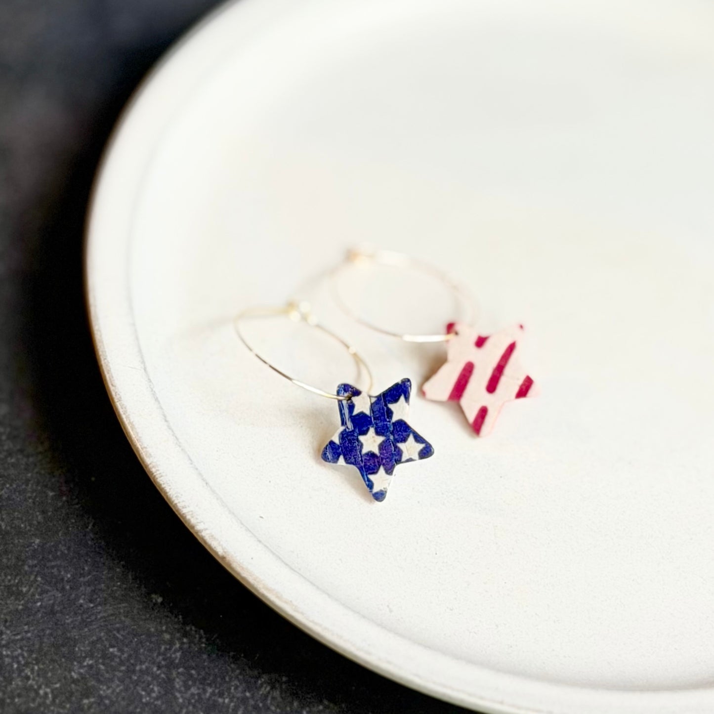 Cork Leather Stars + Hoops Earrings | Stars + Dotted Stripes