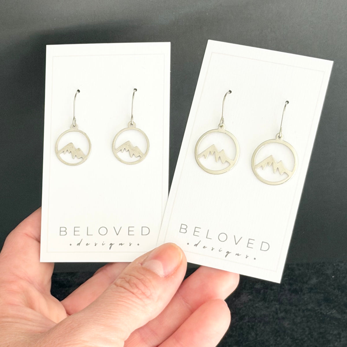Mountain Earrings | Small Rhodium