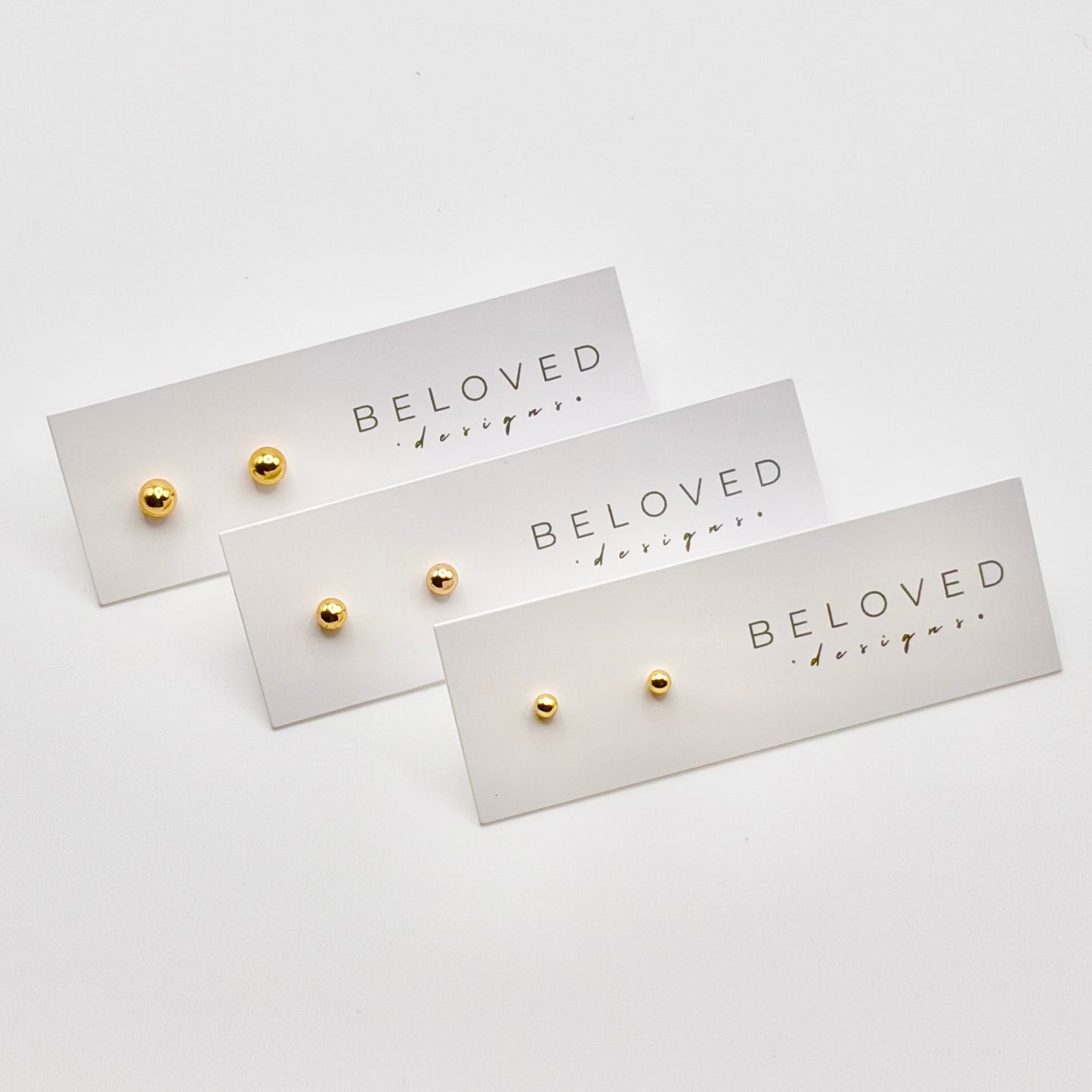 Ball Stud Earrings | Gold