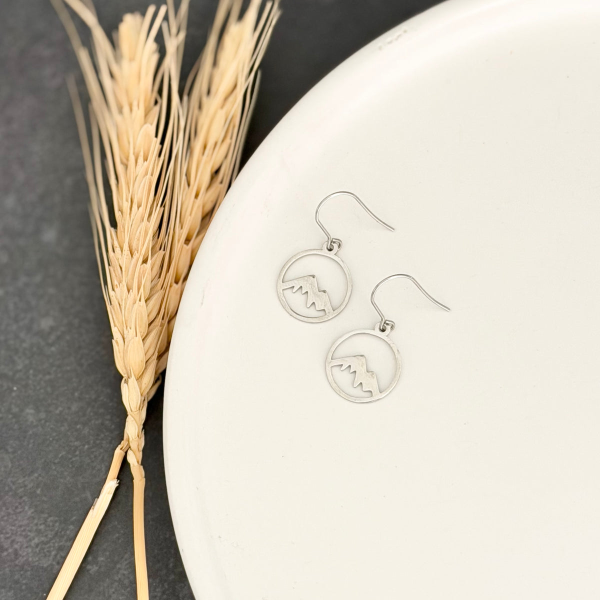 Mountain Earrings | Small Rhodium