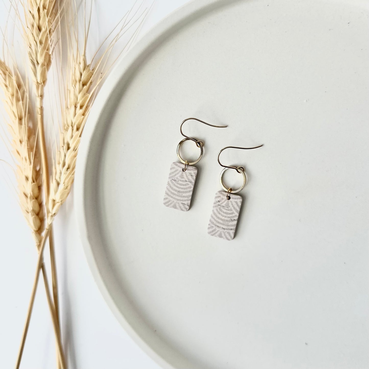 Neutral Rainbows Cork Leather + Hoop Earrings