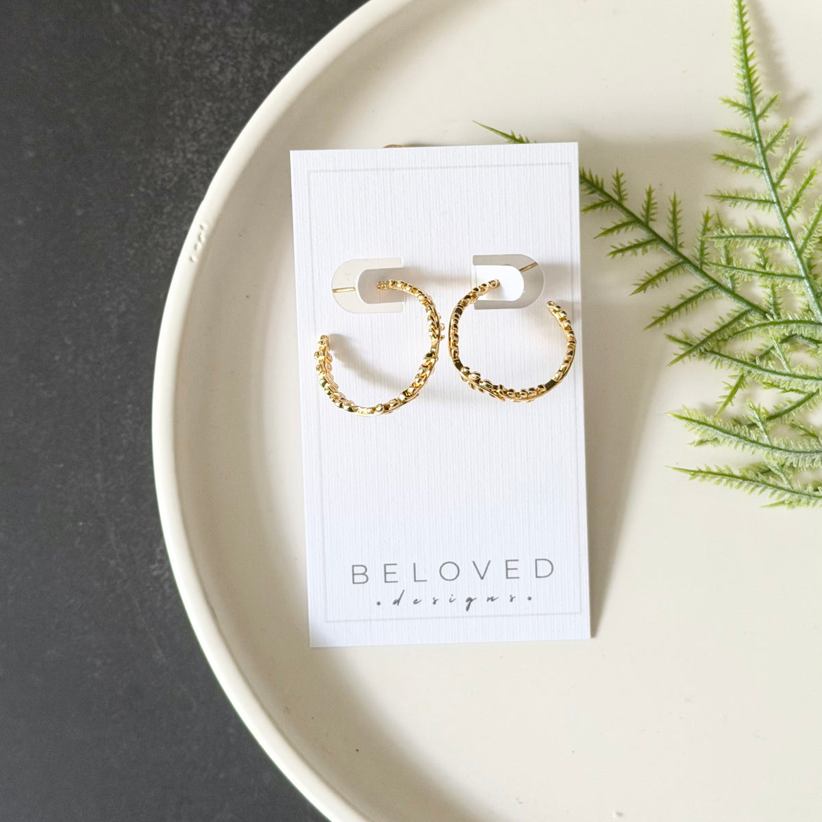 Wreath Hoop Earrings | Gold