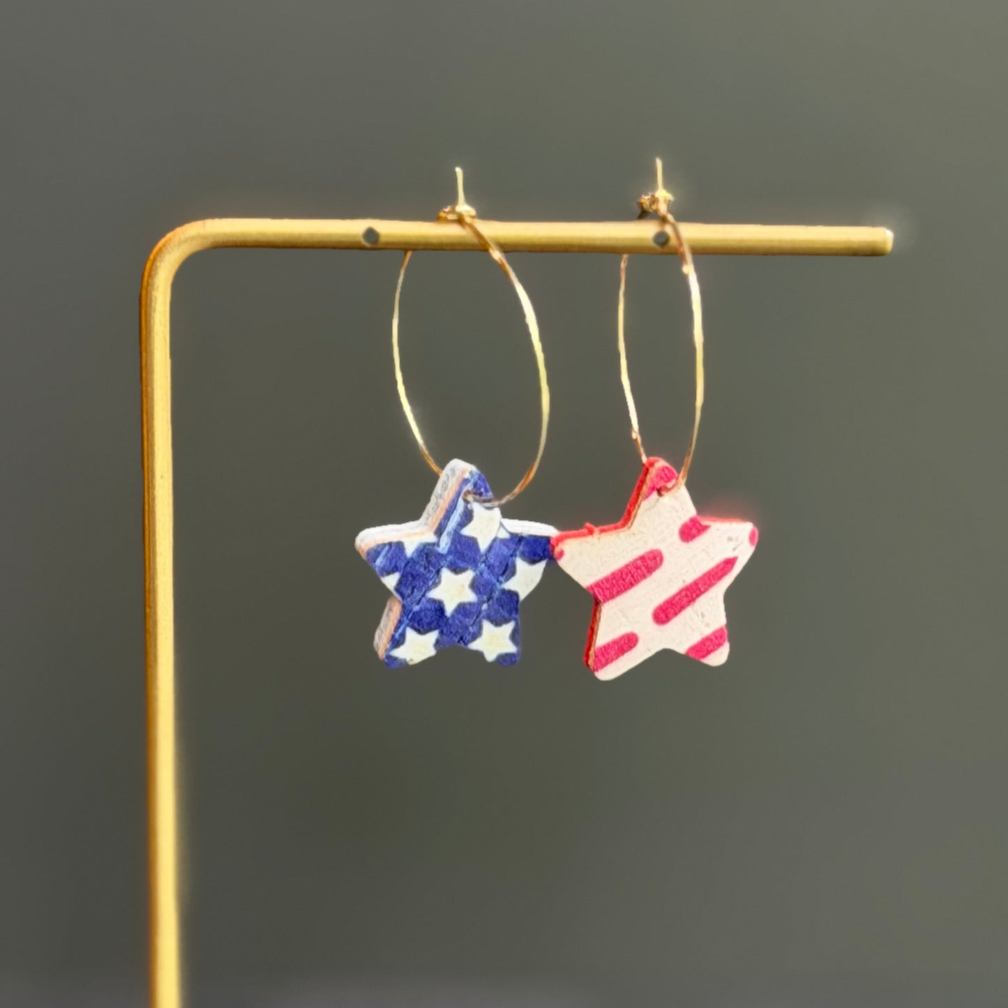 Cork Leather Stars + Hoops Earrings | Stars + Dotted Stripes