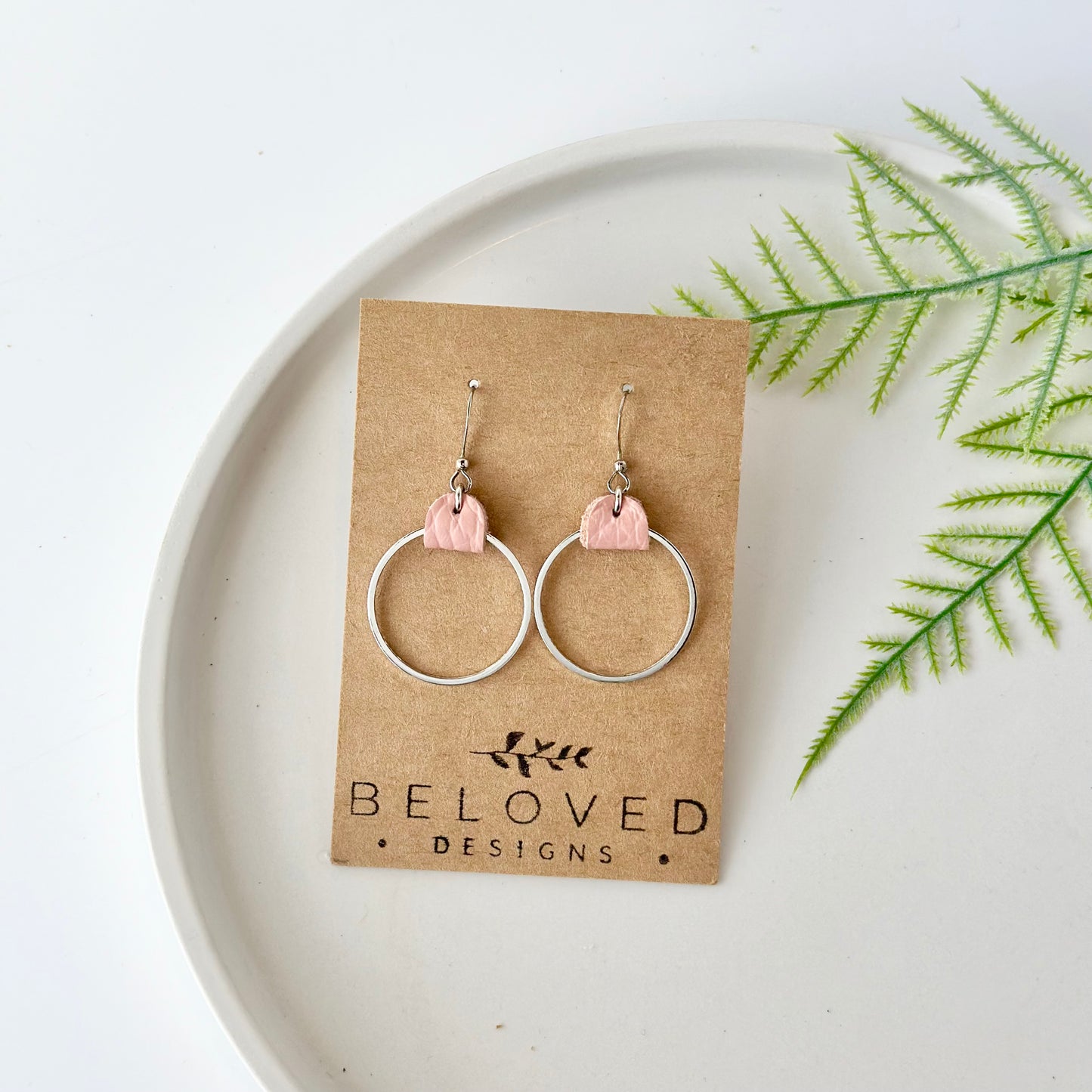 Sweet Pink Leather Earrings