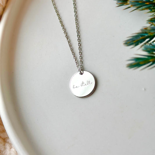 Be Still Necklace - Rhodium Plated