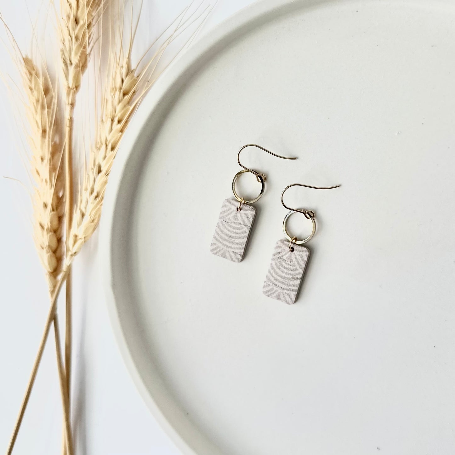 Neutral Rainbows Cork Leather + Hoop Earrings