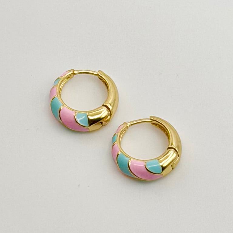 Pink + Blue Stripe Huggies | Gold