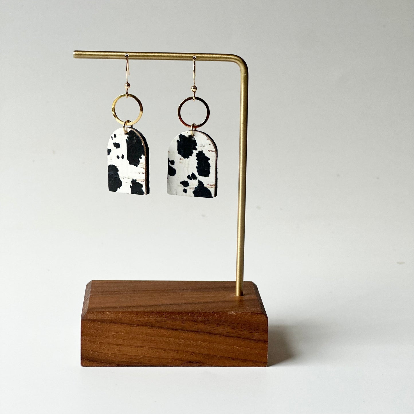 Cow Print Arch + Hoop Earrings