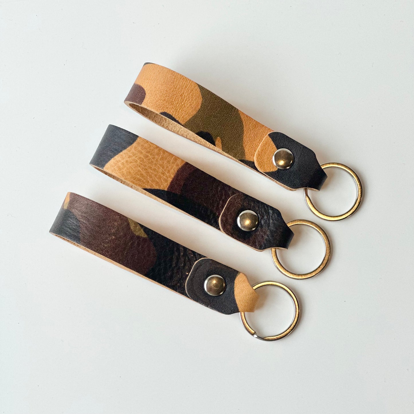 Camo Leather Keychain