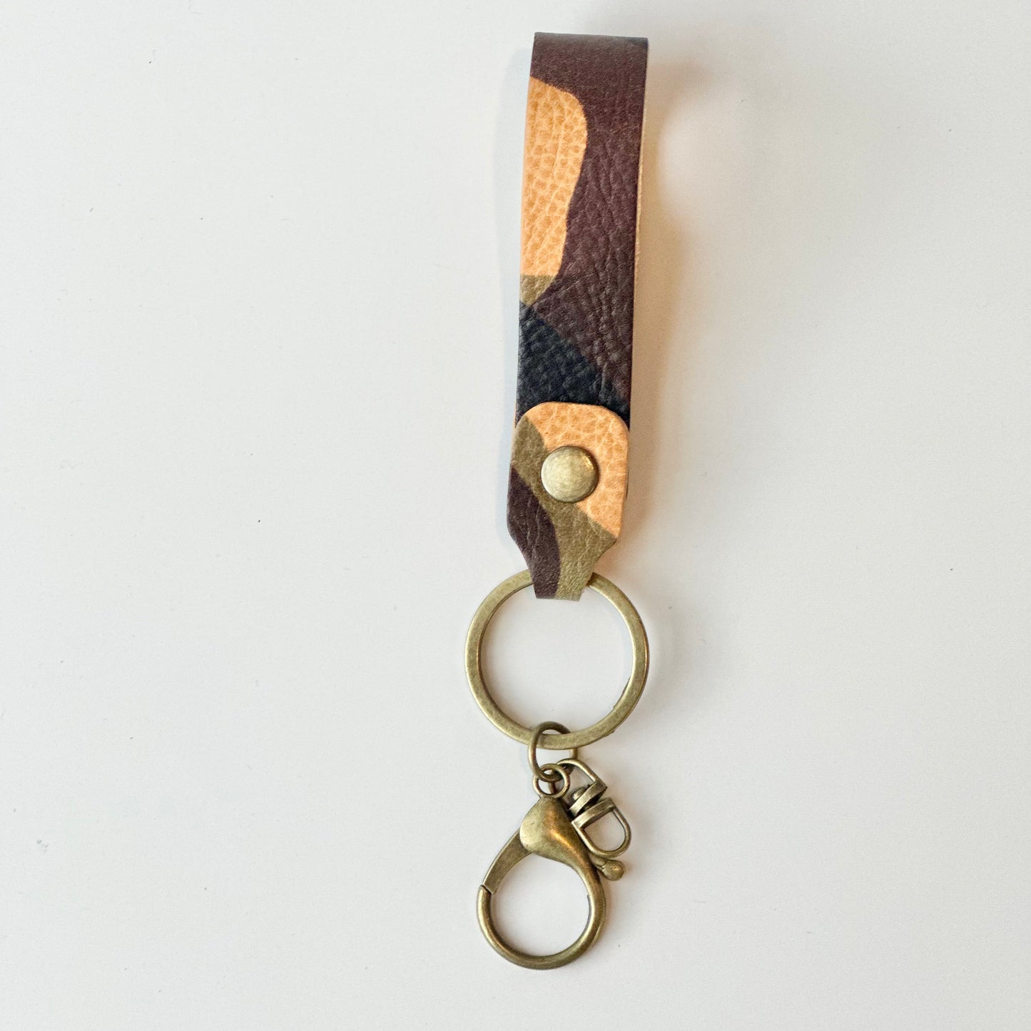 Camo Leather Keychain