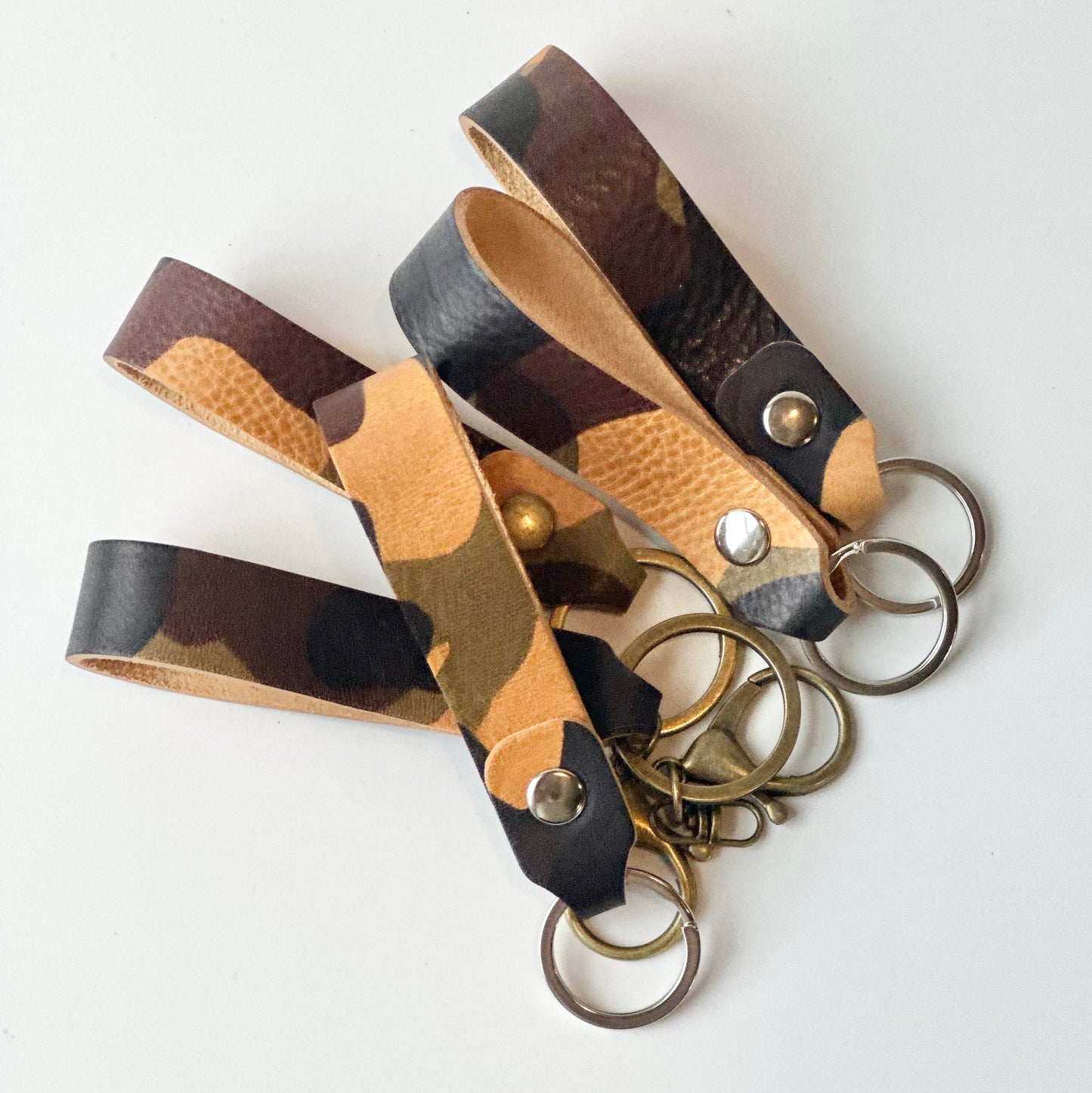 Camo Leather Keychain