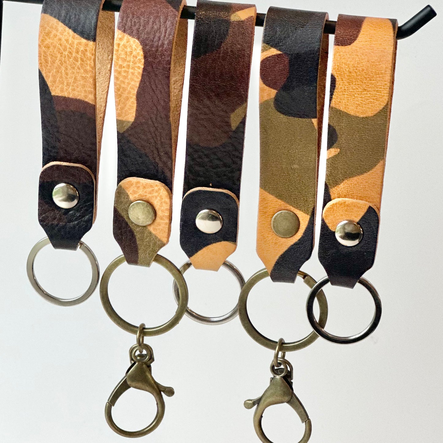 Camo Leather Keychain