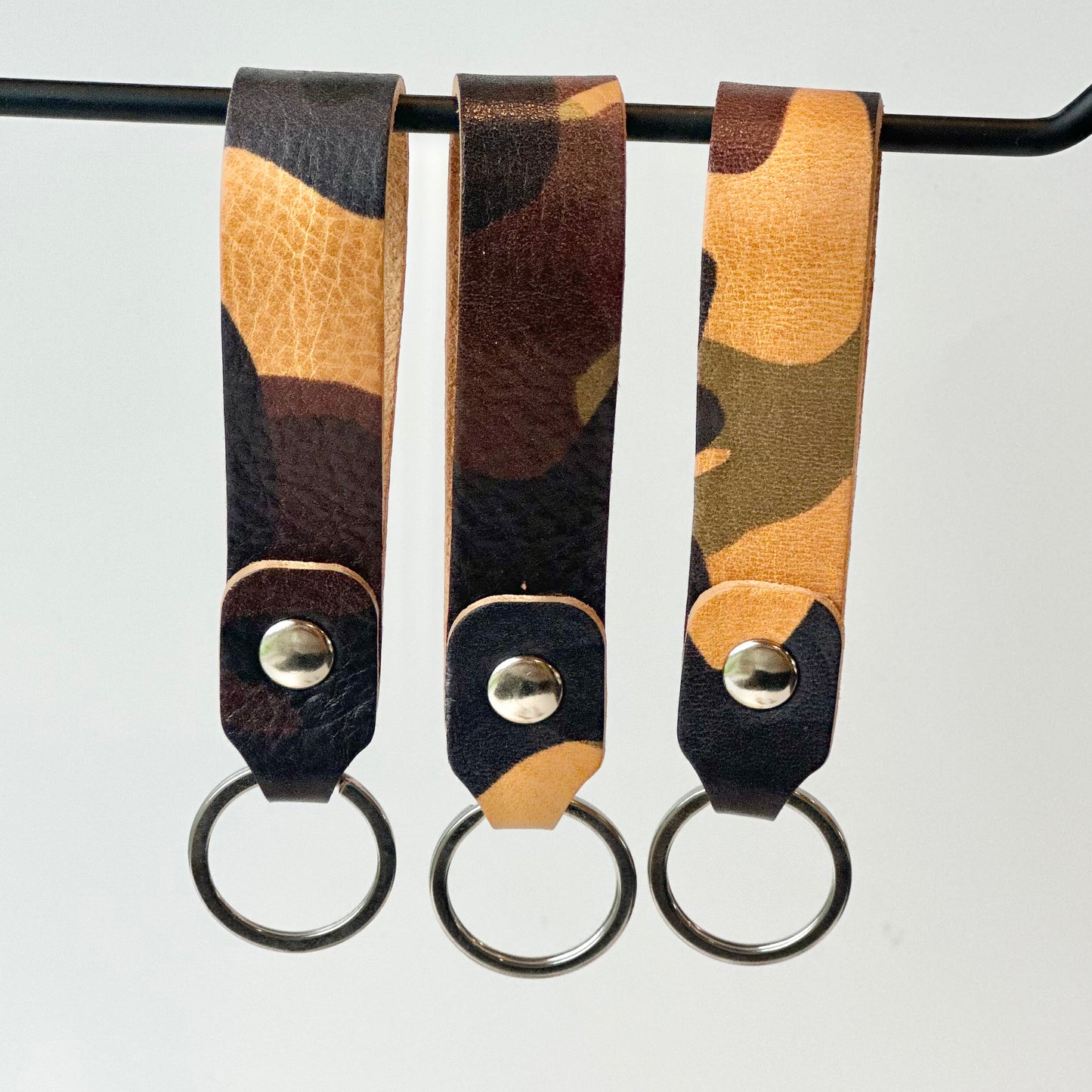 Camo Leather Keychain