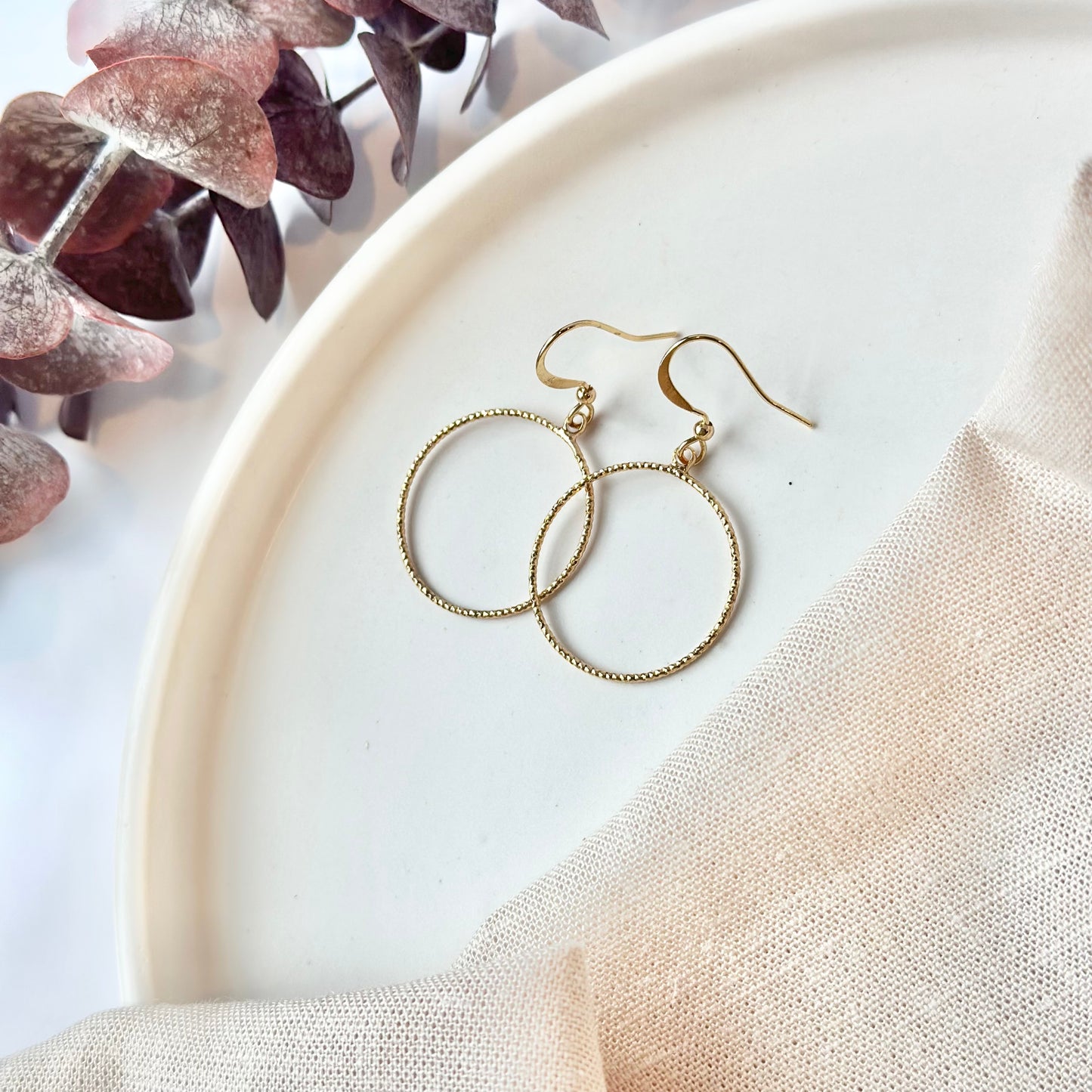 Twisted Gold Plated Hoop Earrings