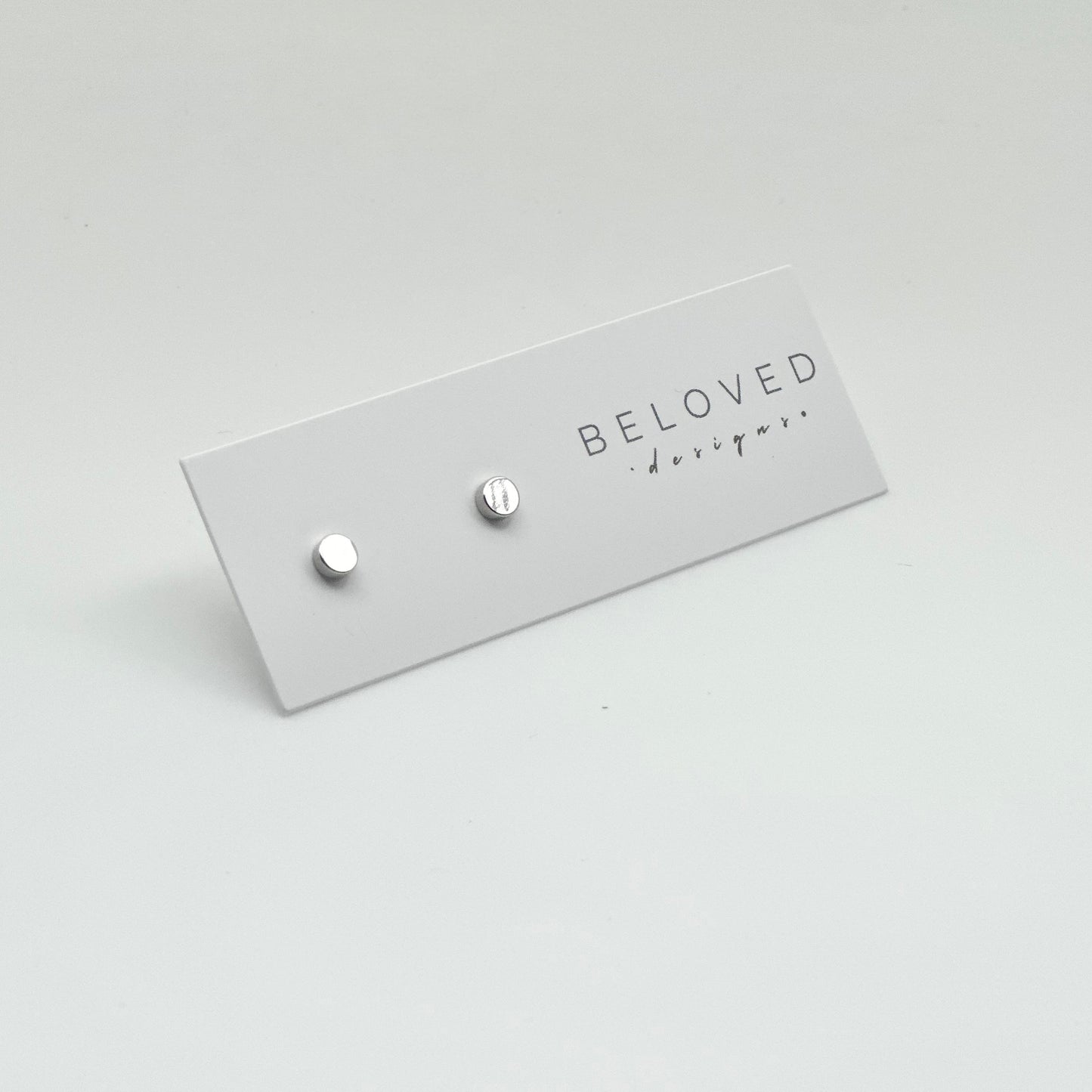 Disc Stud Earrings | Rhodium