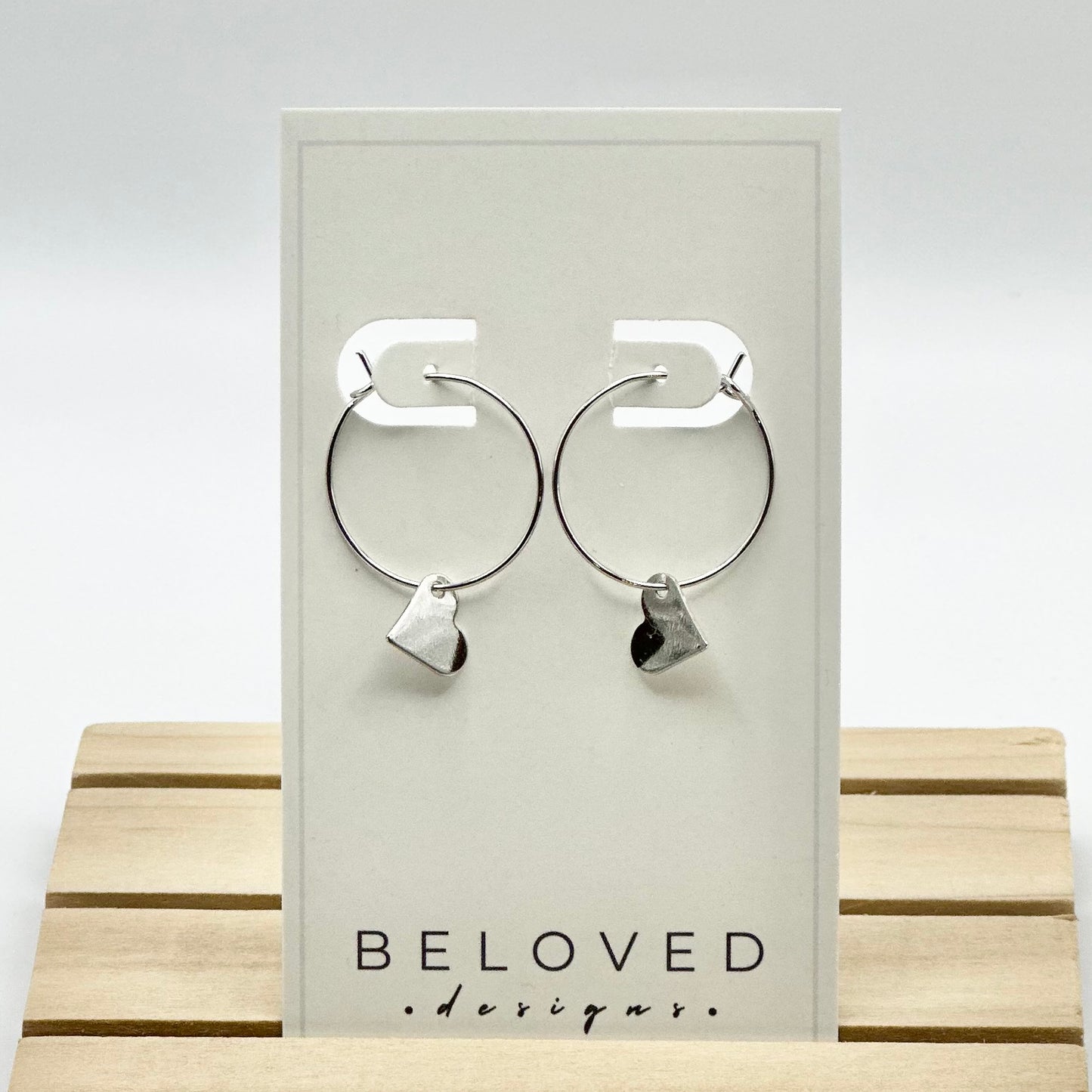 Heart + Hoop Earrings | Rhodium