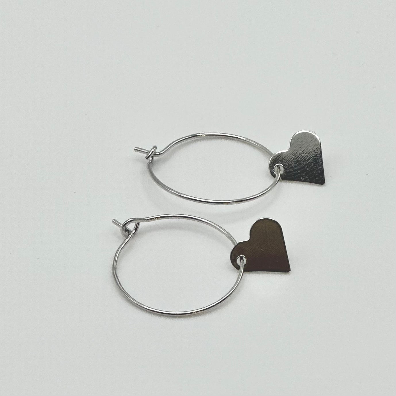 Heart + Hoop Earrings | Rhodium