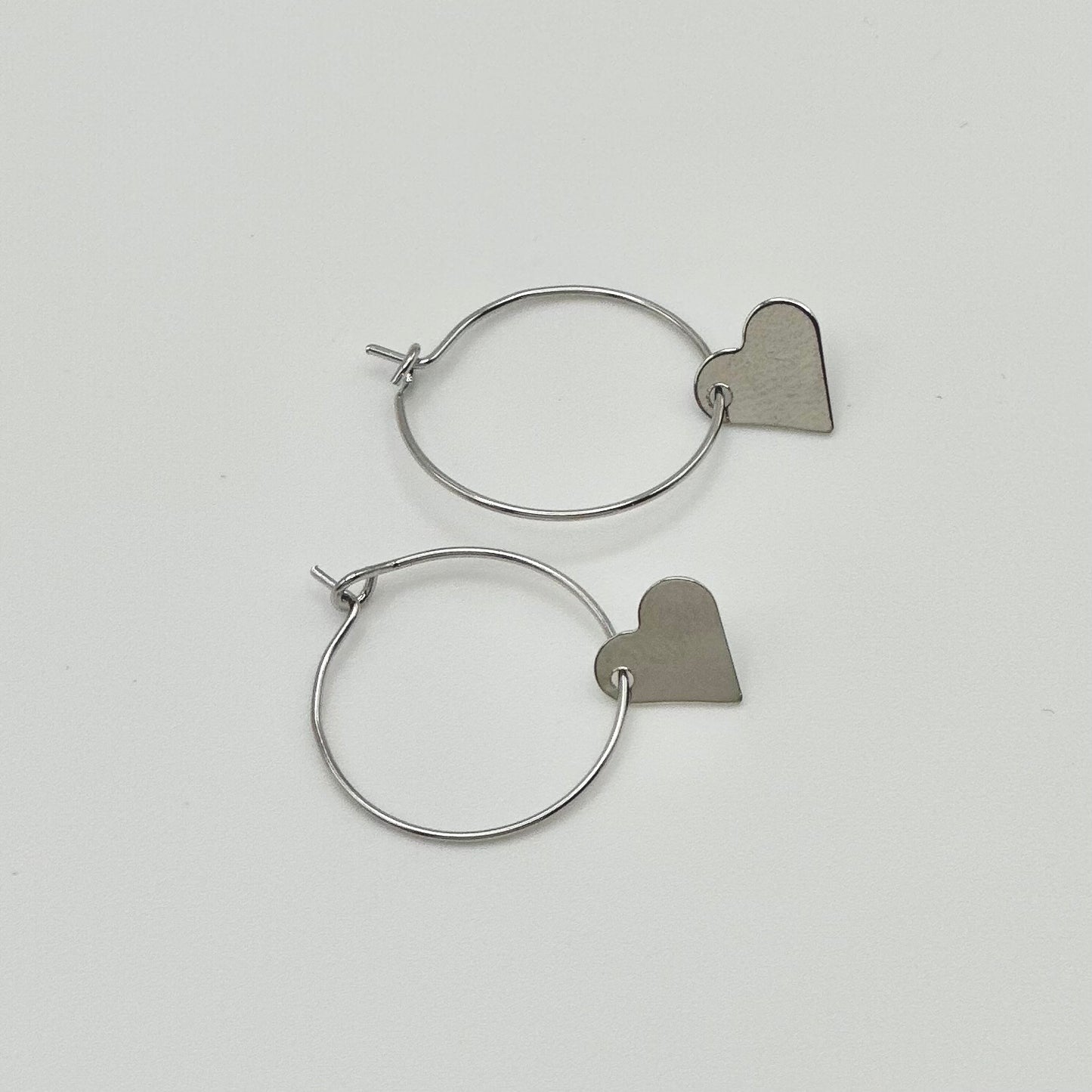 Heart + Hoop Earrings | Rhodium