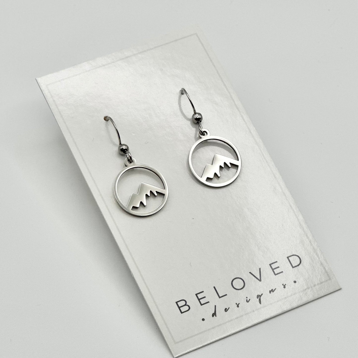 Mountain Earrings | Small Rhodium