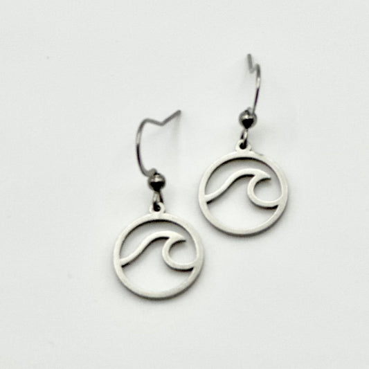 Wave Earrings | Small Rhodium