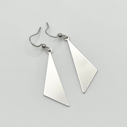 Triangle Earrings | Rhodium