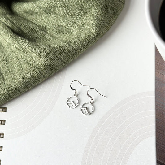 Mountain Earrings | Small Rhodium