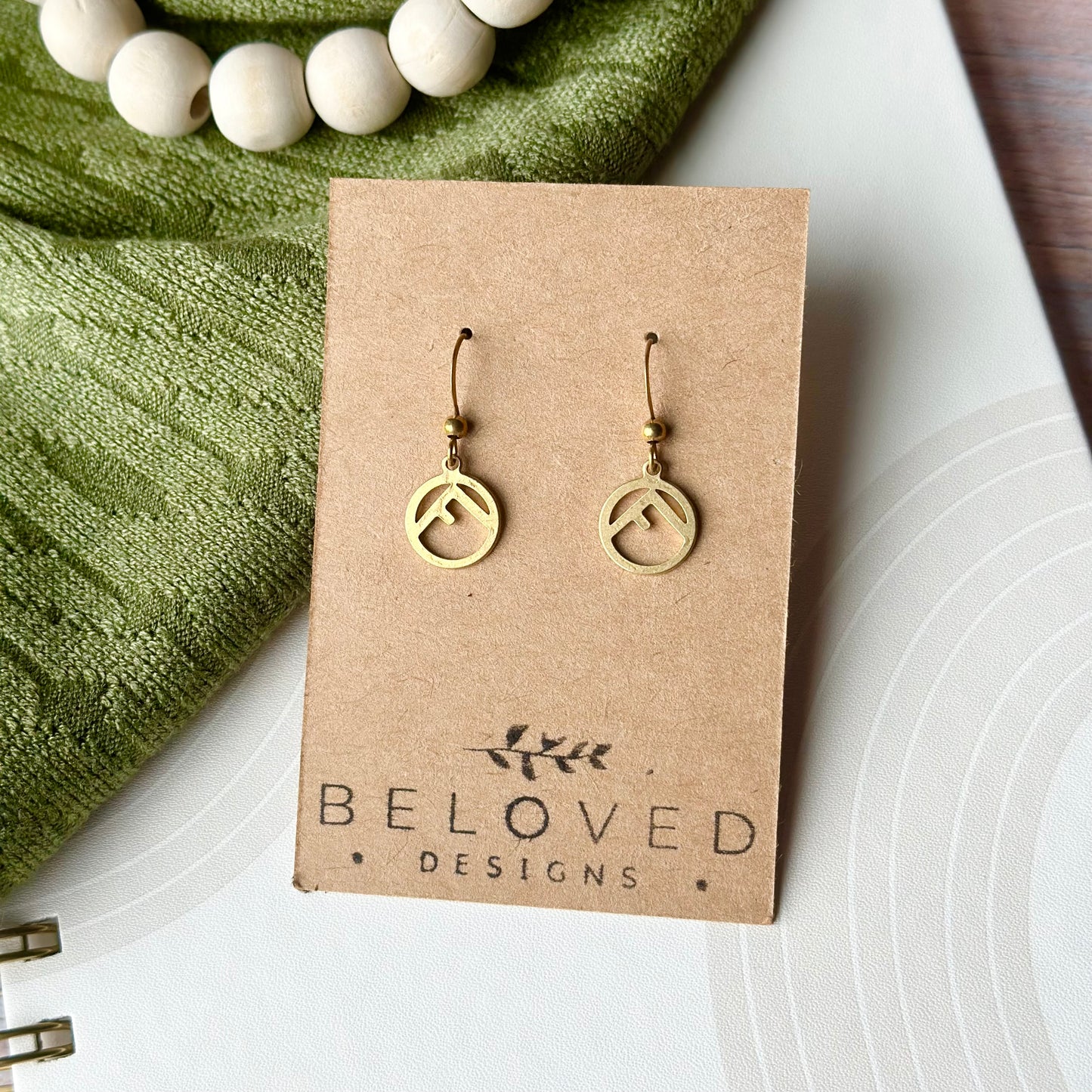 Brass Mountain Silhouette Earrings - Petite