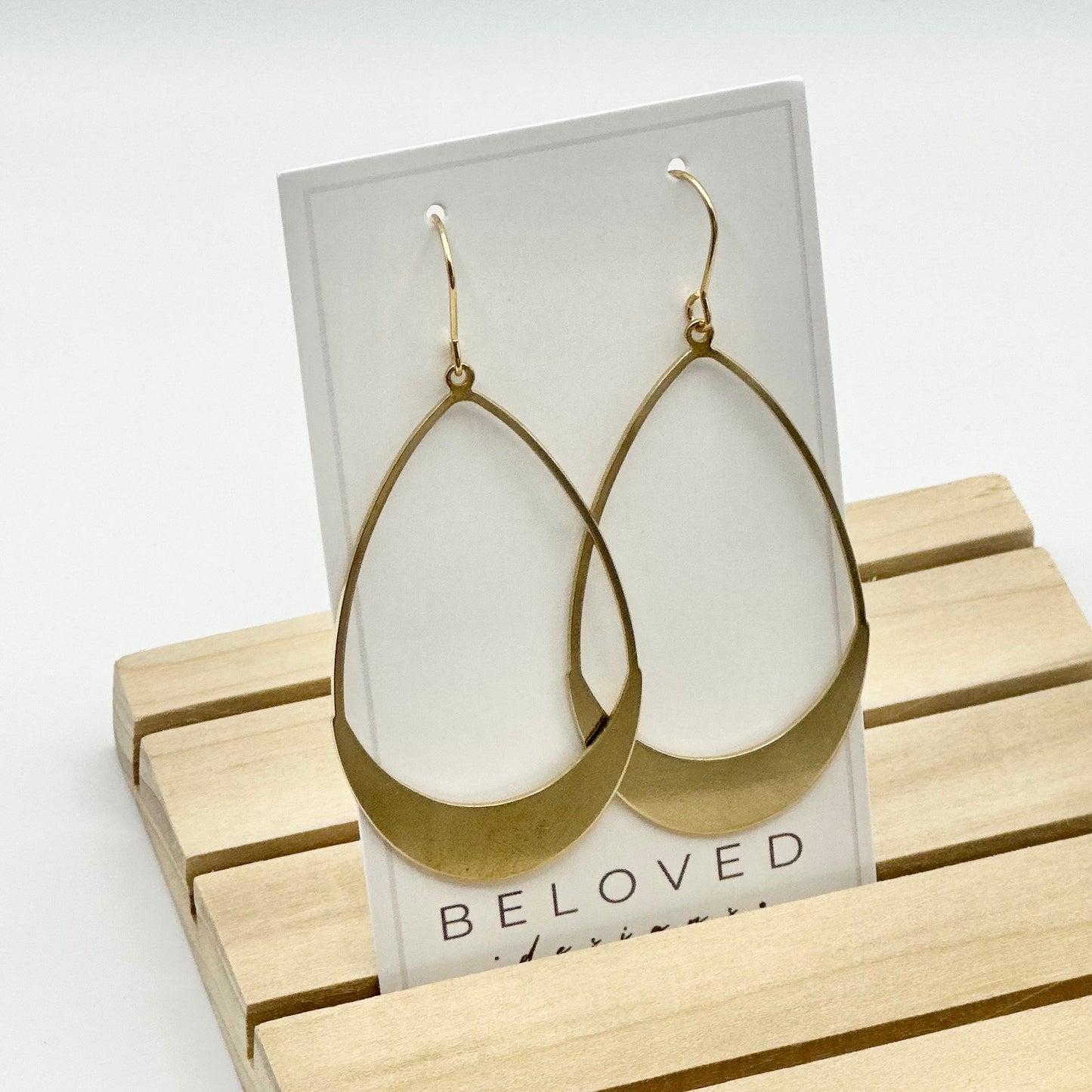 Brass Oval Hoop Earrings | Large