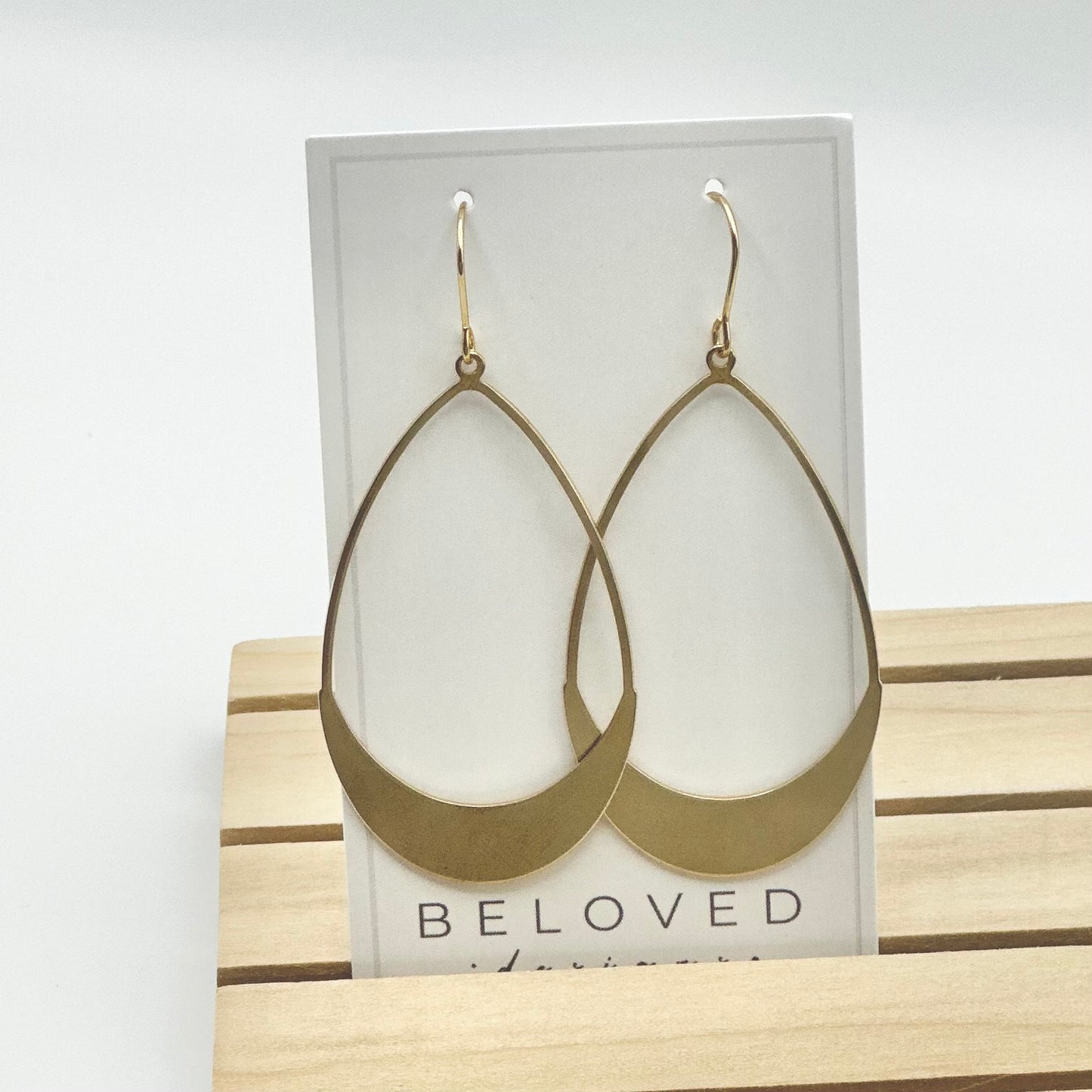 Brass Oval Hoop Earrings | Large