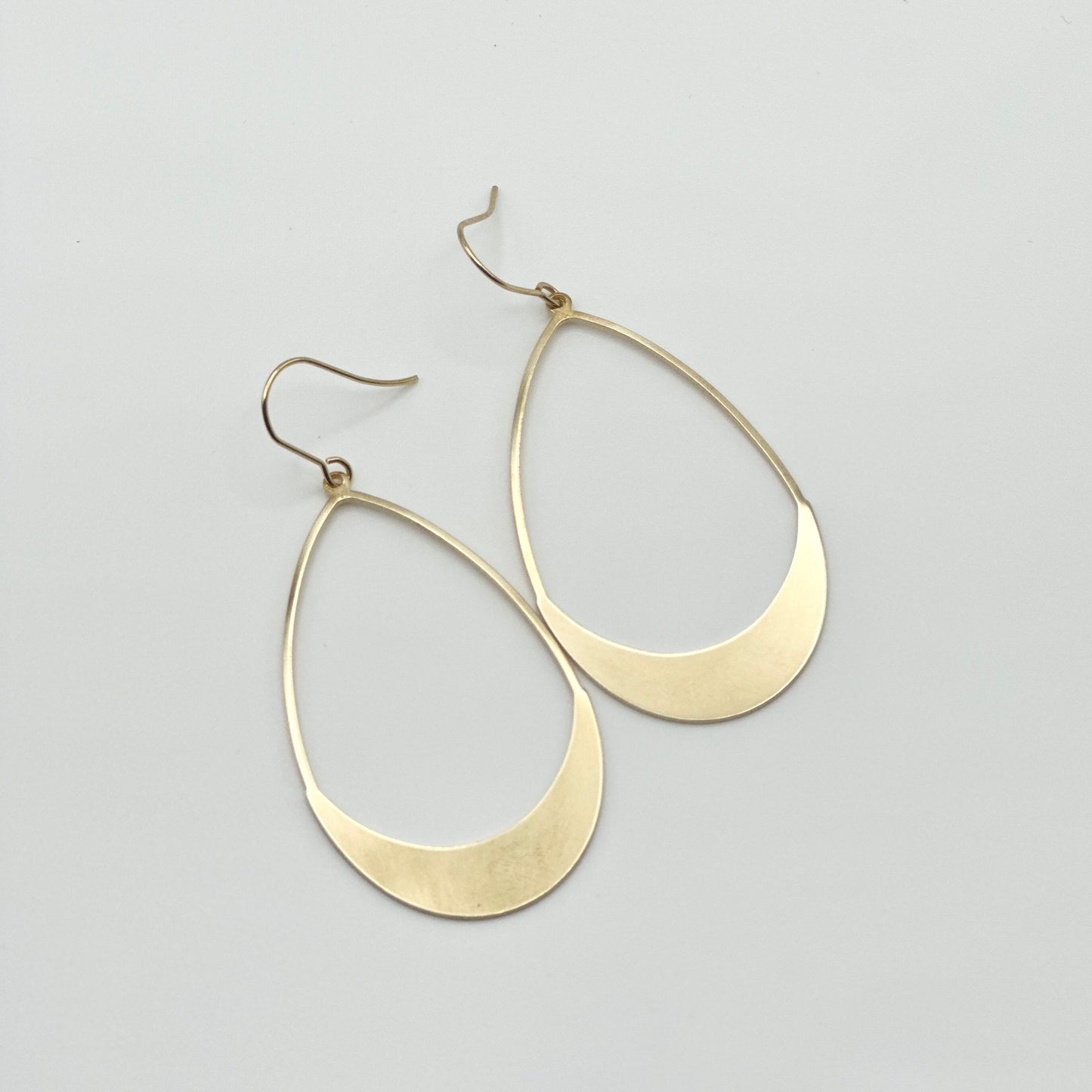 Brass Oval Hoop Earrings | Large