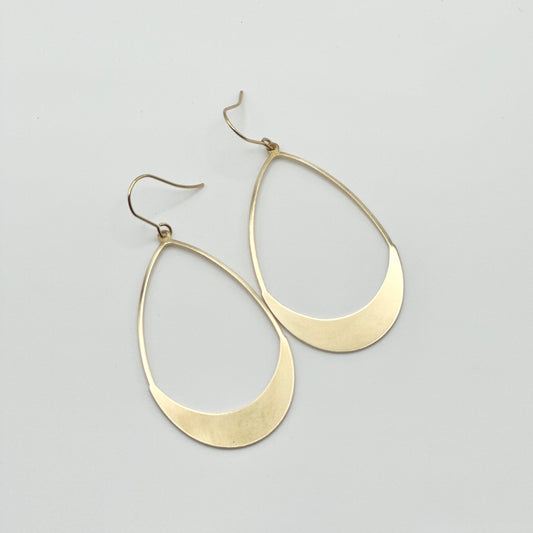 Brass Oval Hoop Earrings | Large