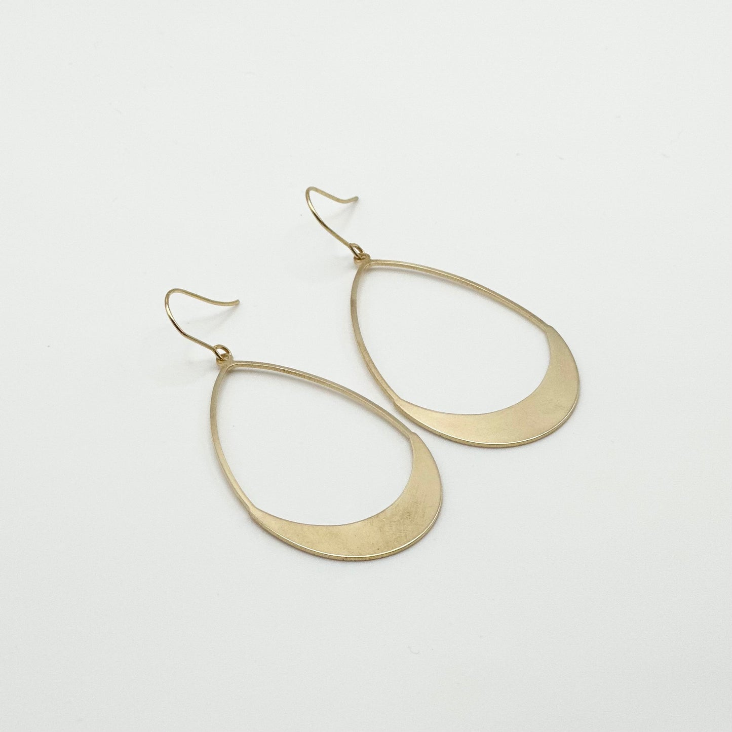 Brass Oval Hoop Earrings | Large