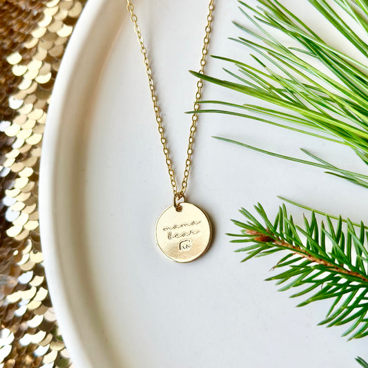 Mama Bear Necklace - Gold Plated