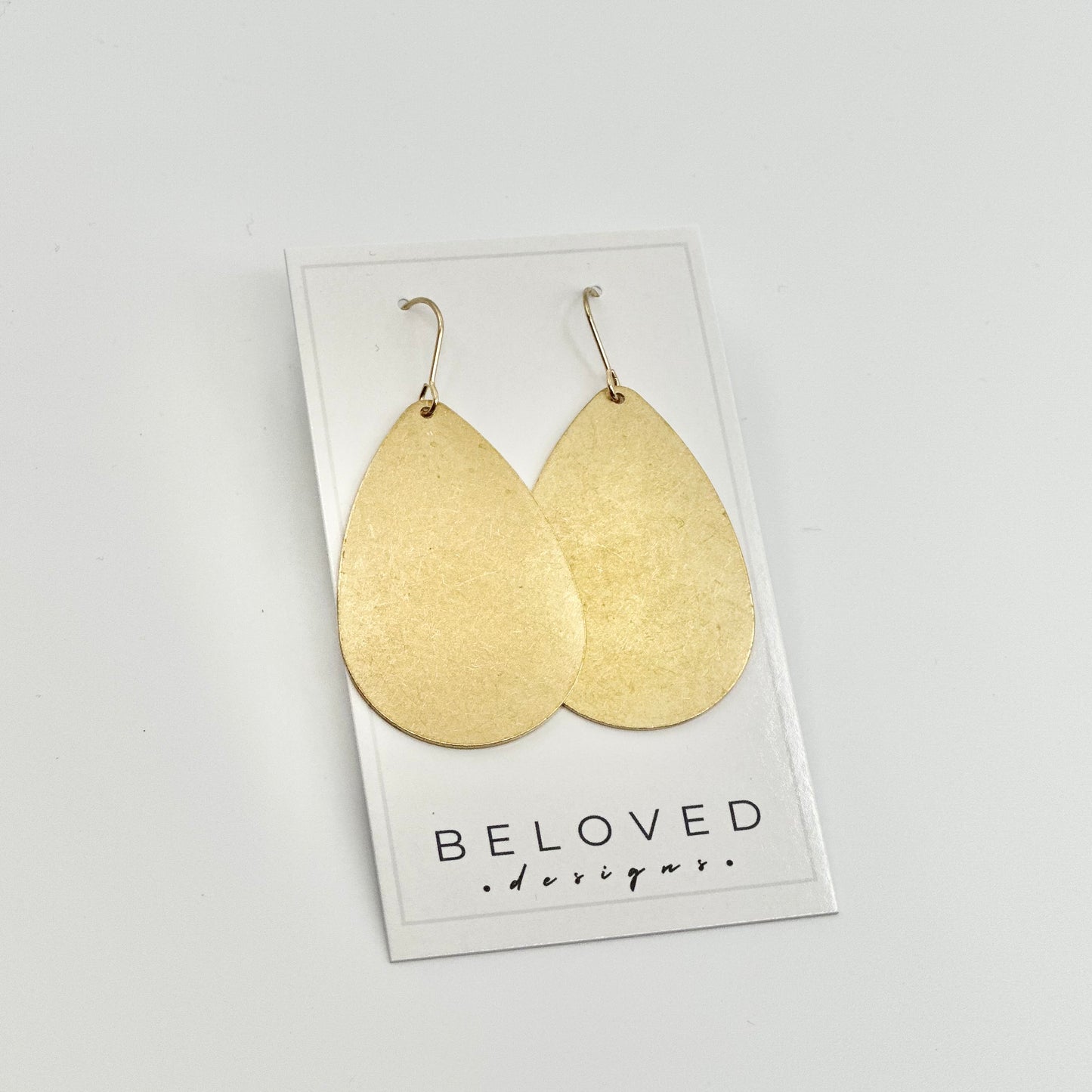 Brass Teardrop Earrings | Large