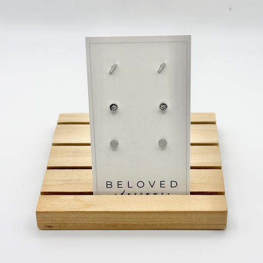 Triple Stud Earring Set 1 | Rhodium