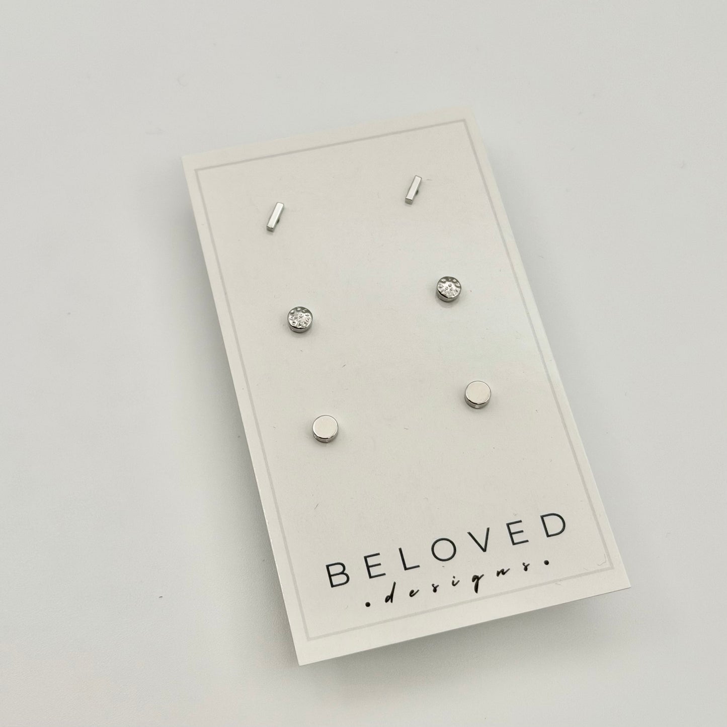 Triple Stud Earring Set 1 | Rhodium