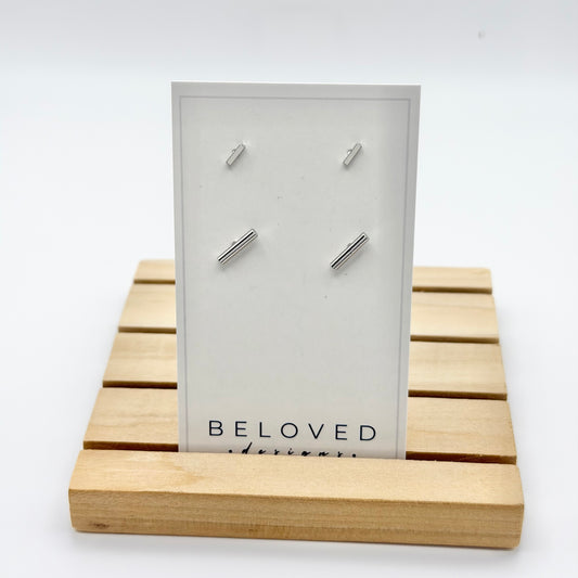 Double Stud Earring Set 1 | Rhodium