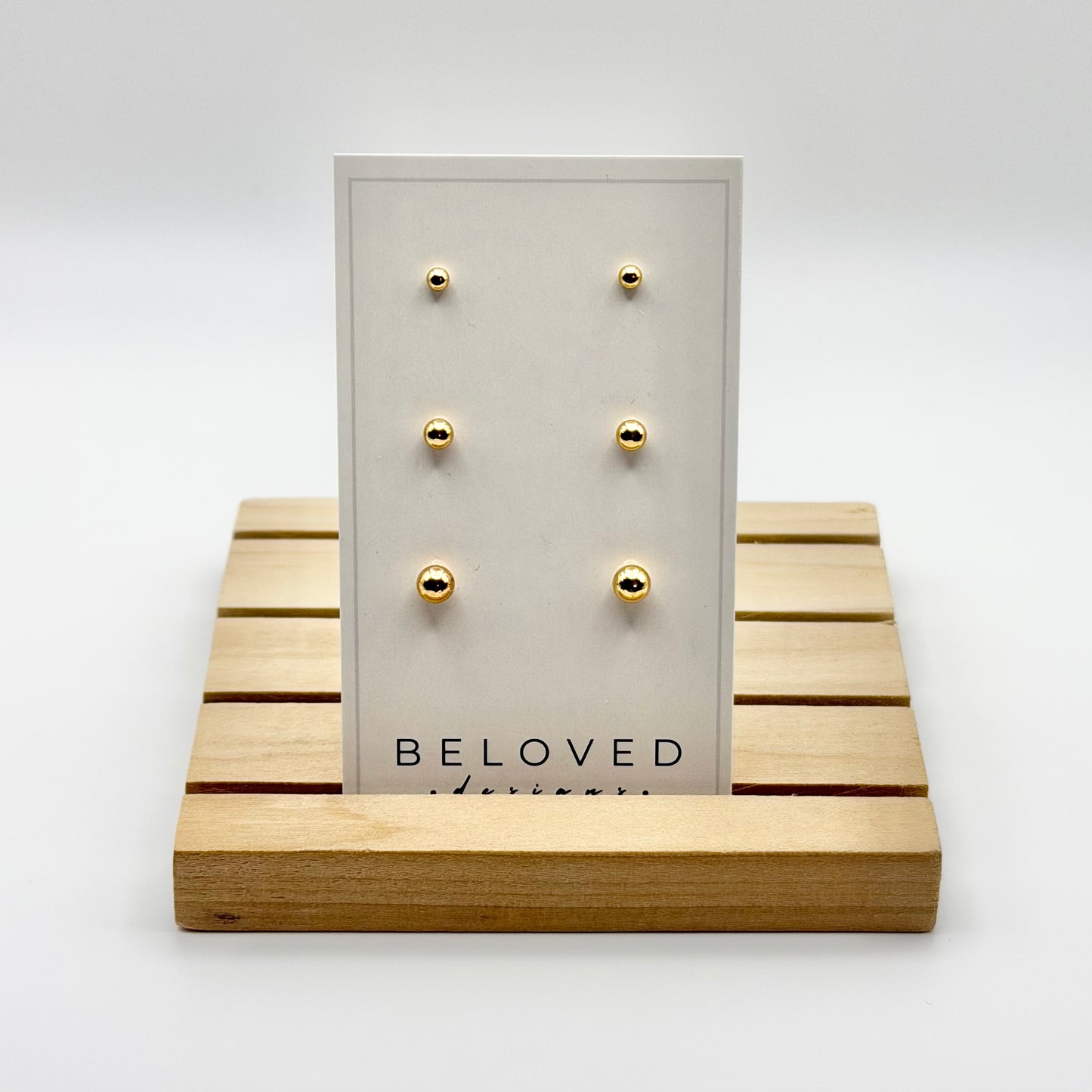 Triple Stud Earring Set 3 | Gold