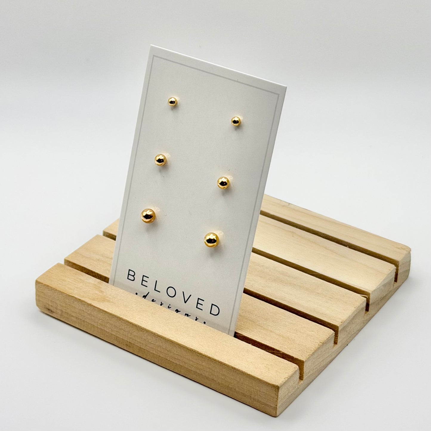 Triple Stud Earring Set 3 | Gold