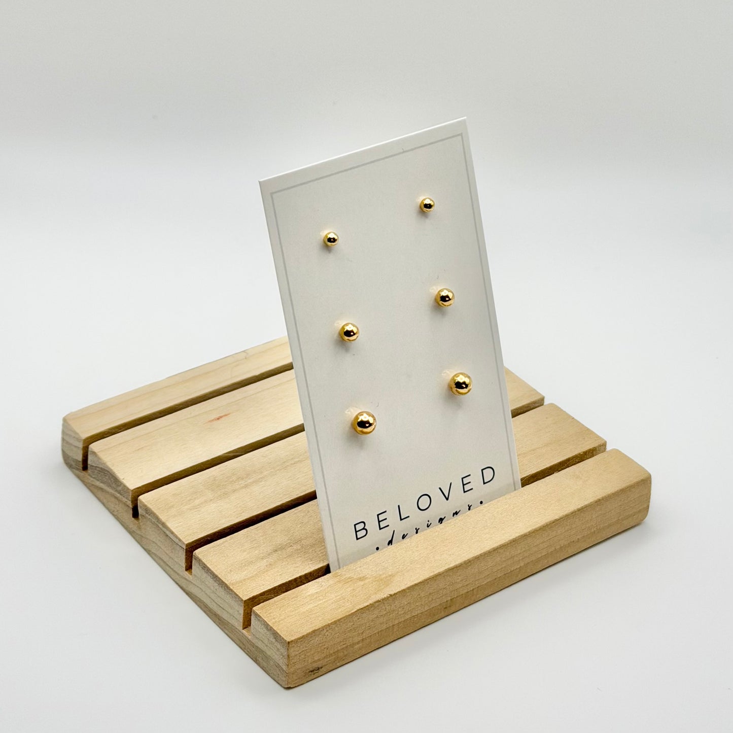Triple Stud Earring Set 3 | Gold