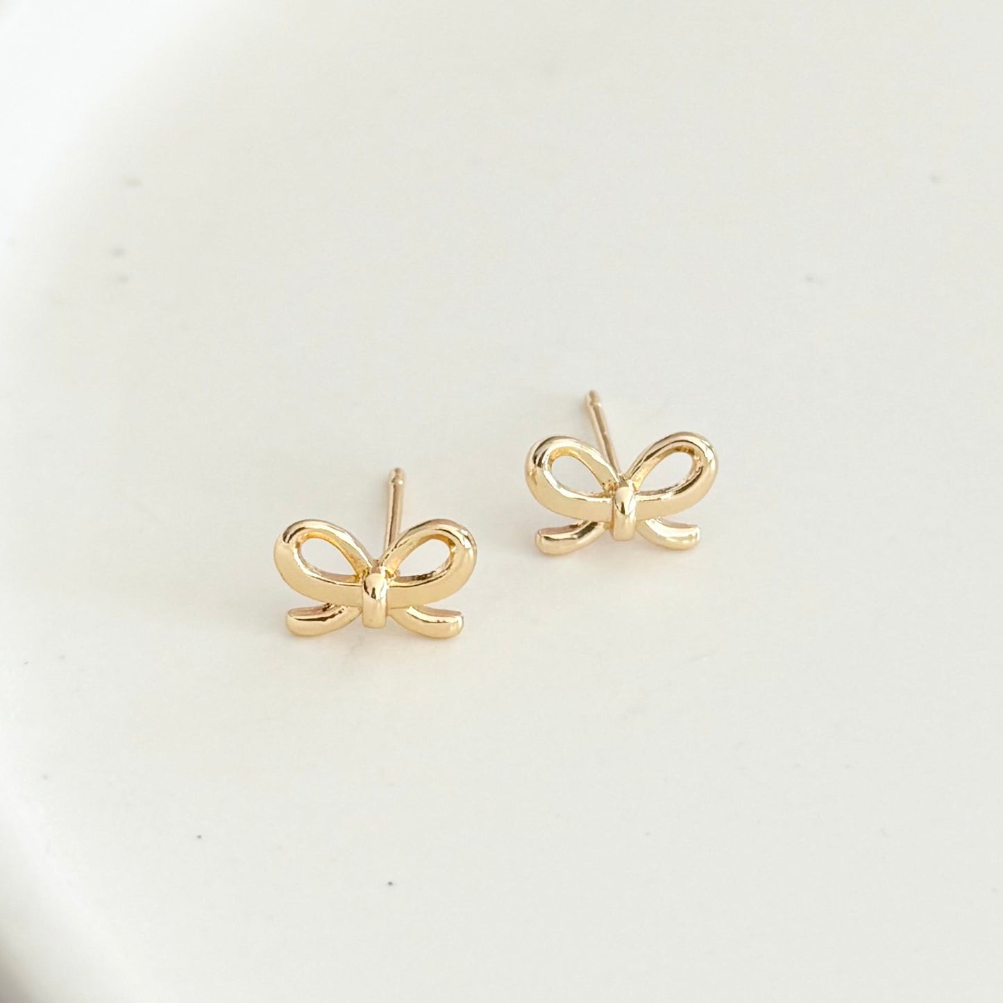 Bow Stud Earrings | Gold
